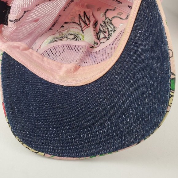 VTG Ed Hardy Snapback Trucker Hat Love Kills Slowly Skull Bird Roses Rhinestones - Picture 5 of 6